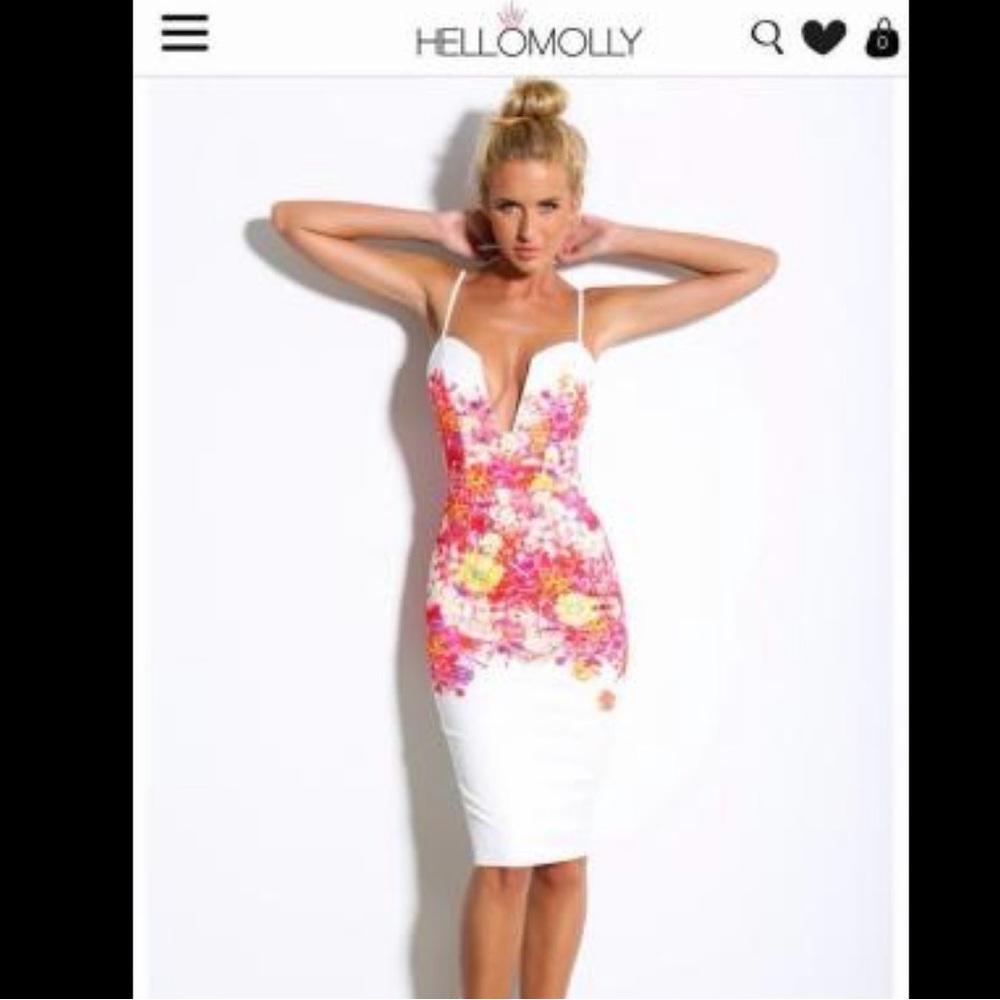 Hello Molly Floral Low Cut Sheath Dress